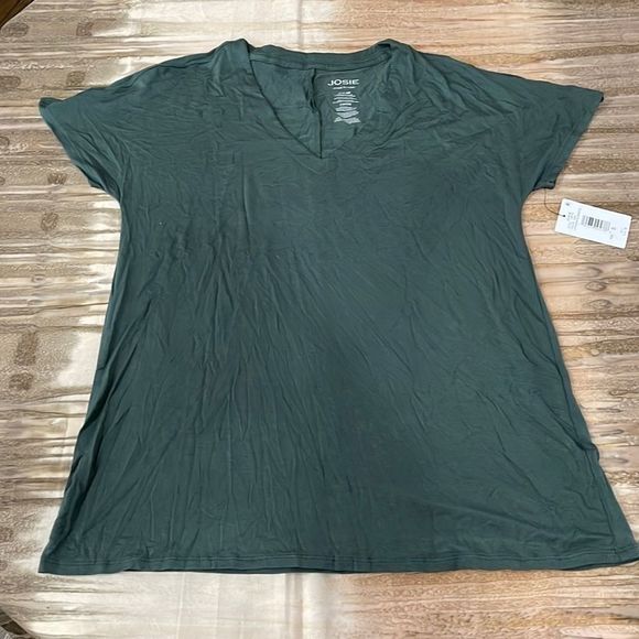 Josie Natori Women's Elements Dolman V-Neck Top-S - Picture 2 of 8